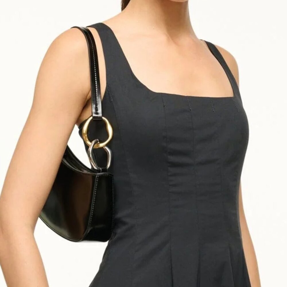 STAUD Black Leather Shoulder Bag - Picture 2 of 14